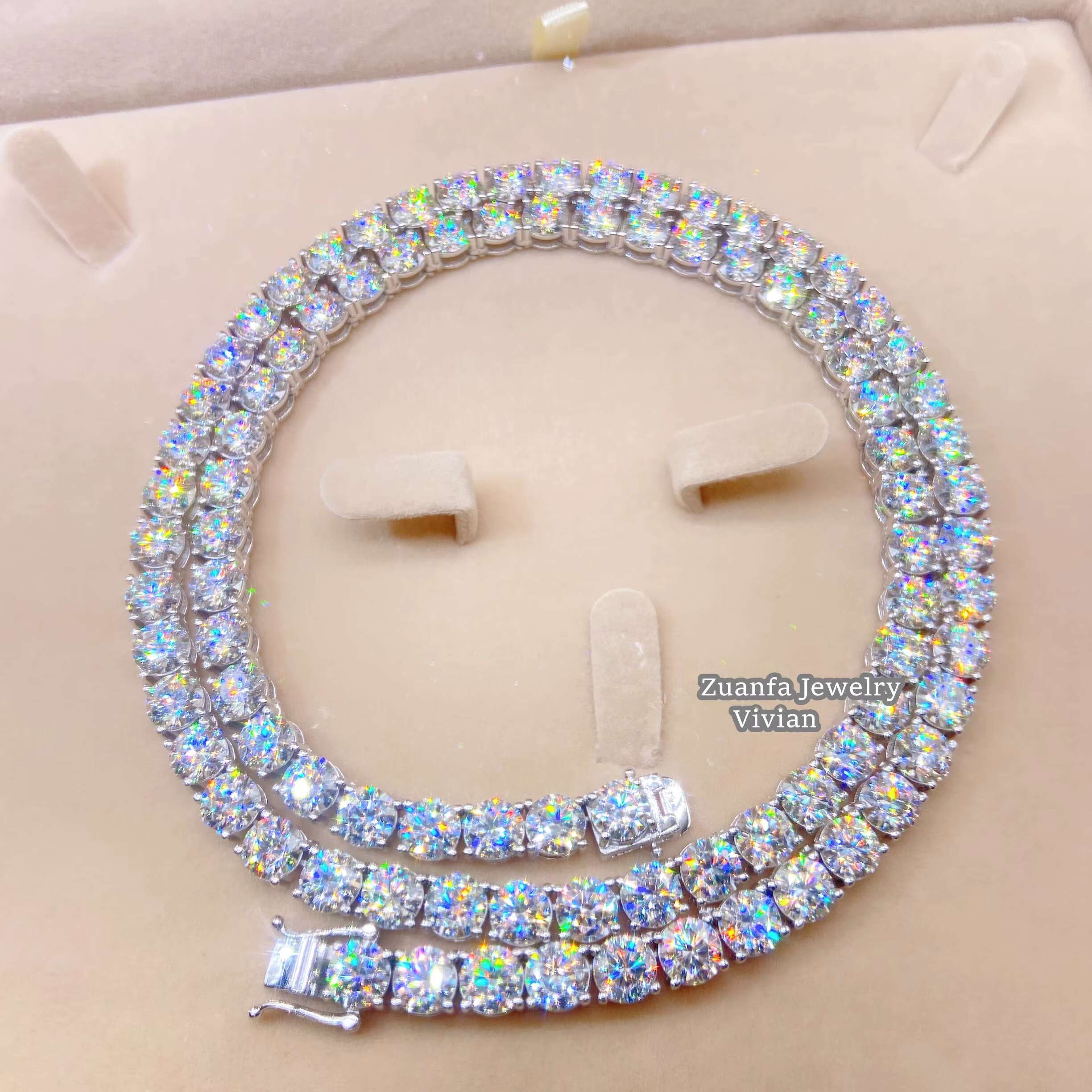 2MM 3MM 4MM 5MM 6.5MM 7MM 7.5MM 8MM Classic Necklace Silver VVS Moissanite Mens Chains Fine Jewelry Tennis Chain
