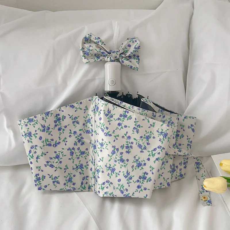 Fully automatic umbrella for men and women Ins wind three fold rain and sun protection dual-use sun protection UV protectiM251122