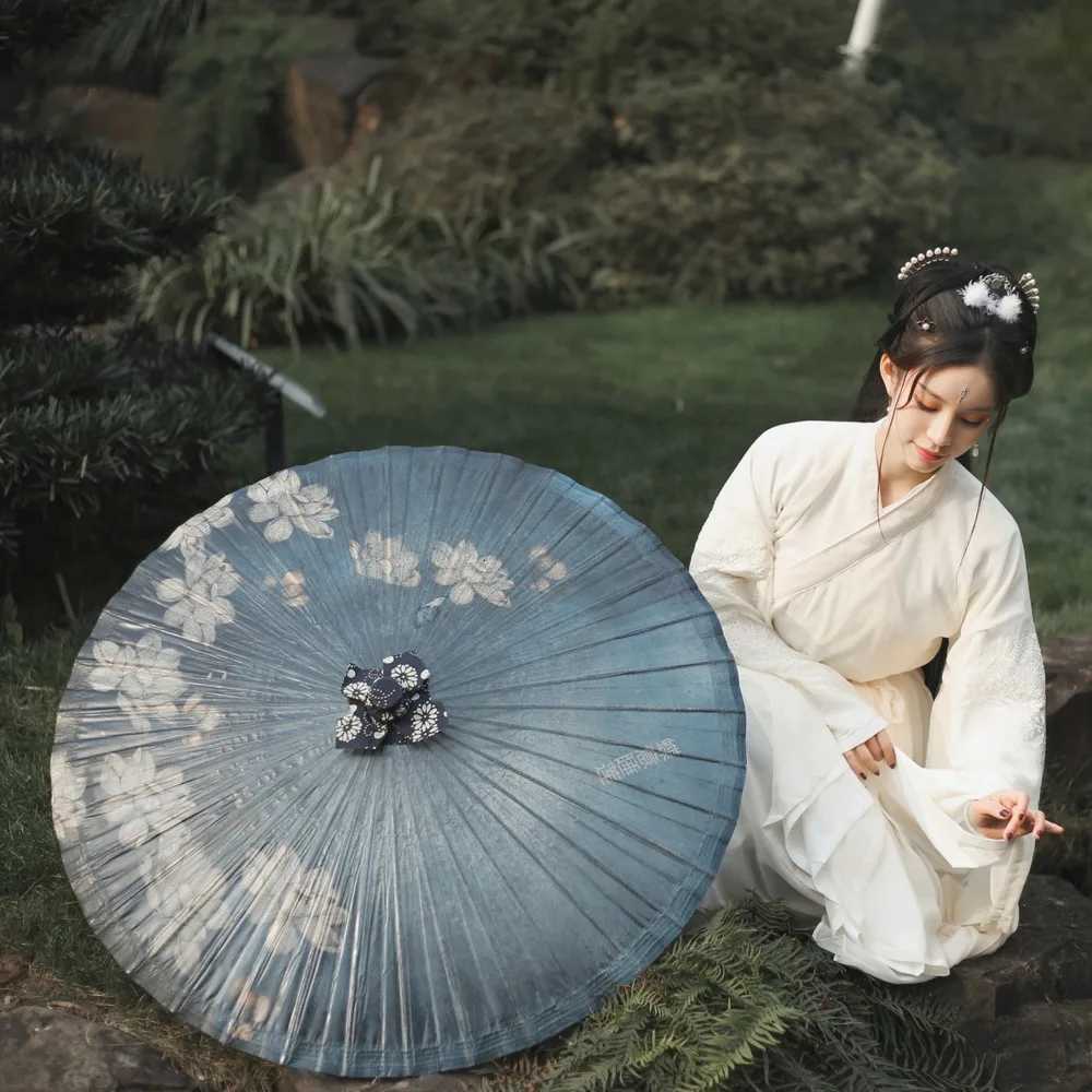 82cm Silk Cloth Women Umbrella Japanese Cherry Blossoms Ancient Dance Umbrella Decorative Chinese Oil Paper Umbrella ParasolM251122