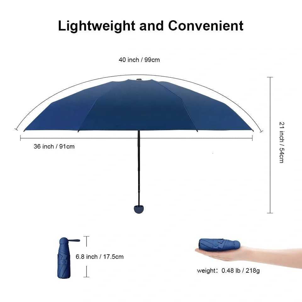 Mini Folding Umbrella UV Protection Waterproof Compact Travel Umbrella with 6 Ribs Steel Frame Sun Rain Protection ParasolM251122