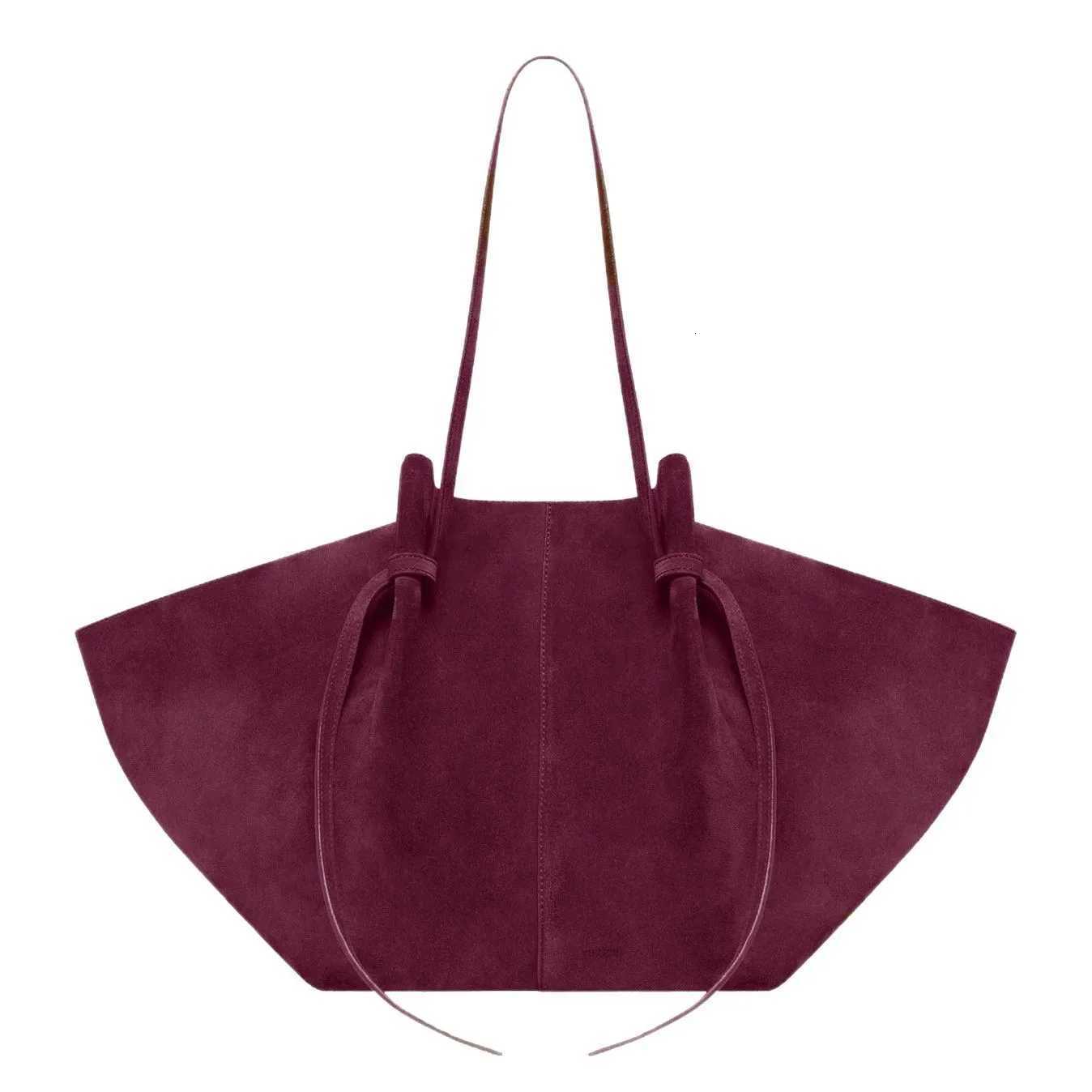 2025 Womens new simple and fashionable shoulder bag suede frosted wing bag large capacity shoulder tote bag handbag K251121