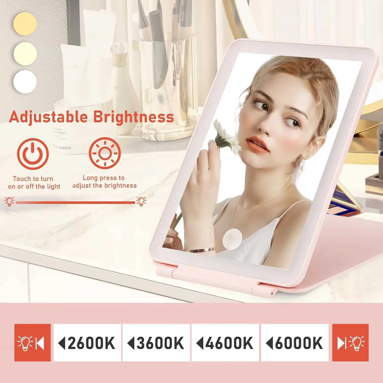 Vanity Lights USB Tricolor Light Foldable Makeup Mirror Bathroom Dressing Table Lighting Dimmable LED Vanity Light For Beauty M251122