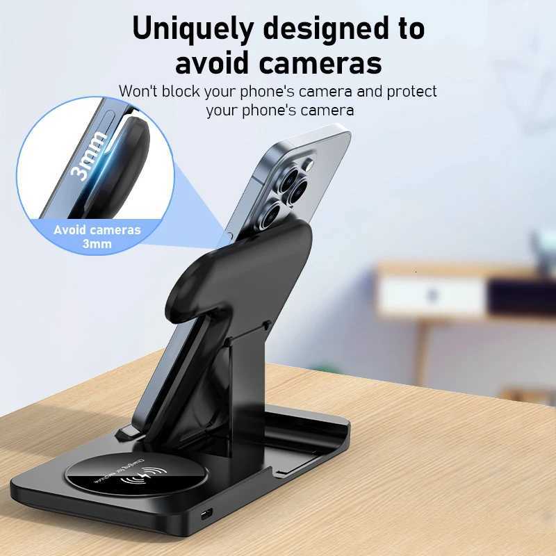 300W Fast Wireless Charger Stand Pad Foldable Fast Charging Station Dock for iPhone 16 15 14 13 12 Pro Max Watch Airpods Y251122