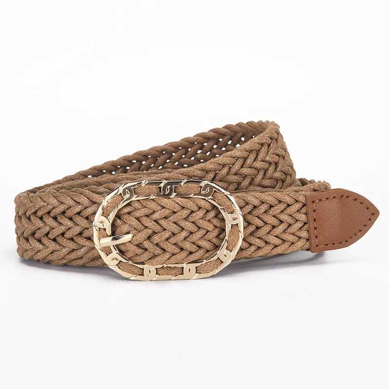 Boho Wax Rope Braided Belt Womens Fashion Trend Jeans Dress Clothing Accessories Girdle Gothic Retro Gold Buckle Waistband J251122