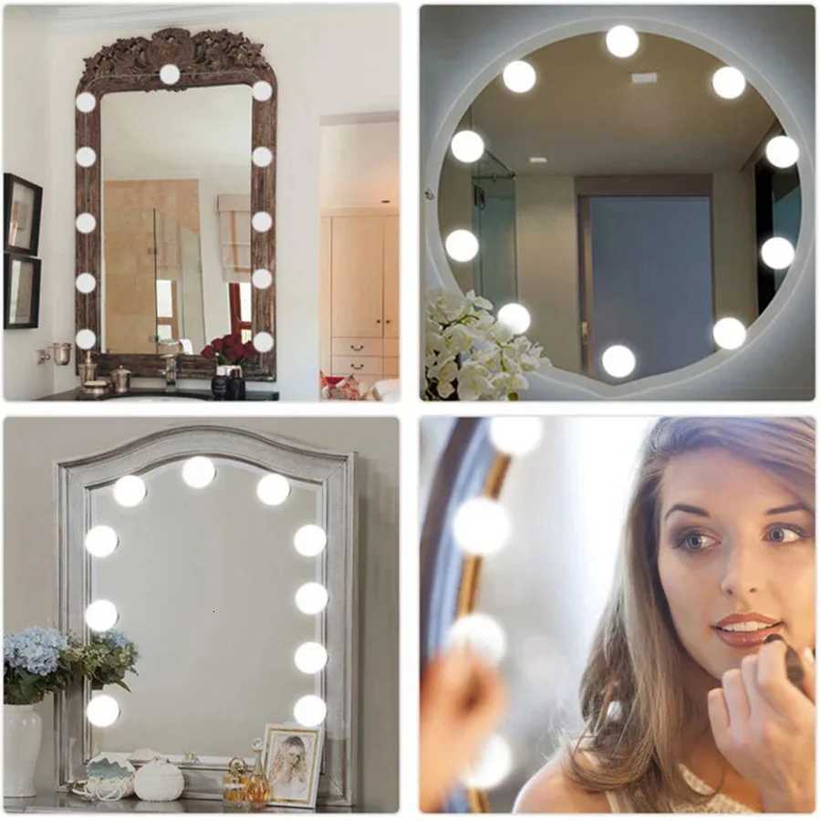 3 Colors USB Makeup Mirror Lamp Led Professional Touch Dimming Dressing Table Vanity Lights 14 Bulbs Fill-in Light for Bathroom M251122