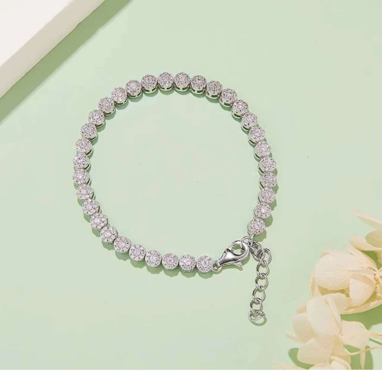 Trend Custom VVS 3.5ct Moissanite Diamond Platinum Plated Necklace Classic 925 Sterling Silver Tennis Chain Bracelet