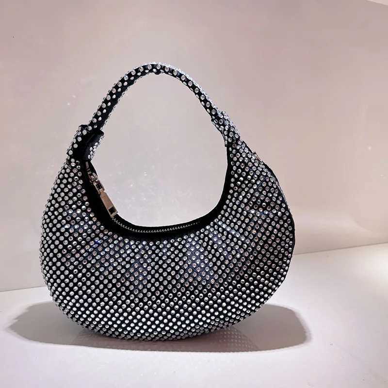 2025 Ladies Shiny Diamond Studded Hot Armpit Bag Womens Light luxury Party Handbag Adult Commuter RETRO Shoulder Bag K251121