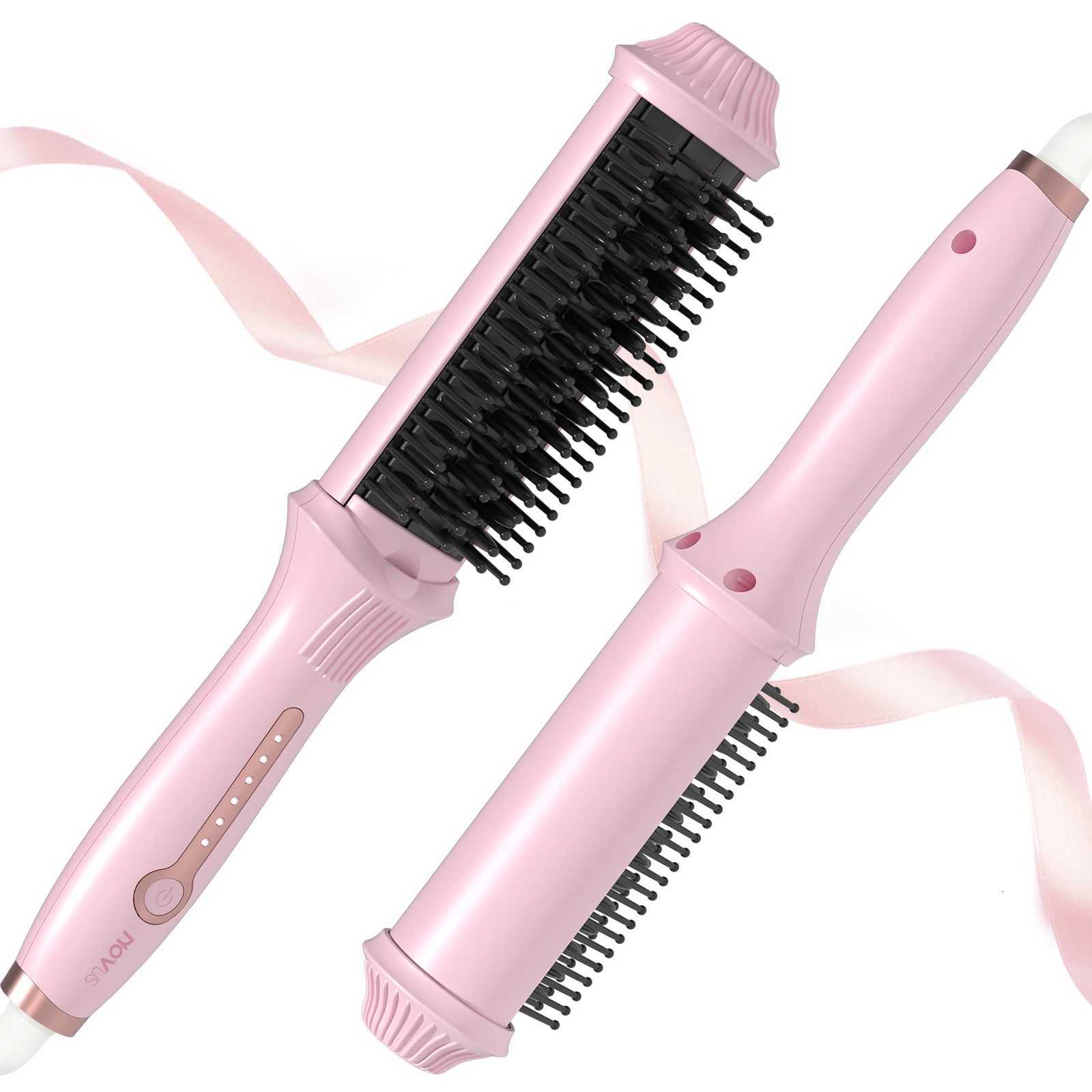 Ionic Hair Straightener Brush 4 Temps 30s HeatingAuto-Off Anti-Scald Ceramic Straightening Comb Fast Heating for Home SalonT251122