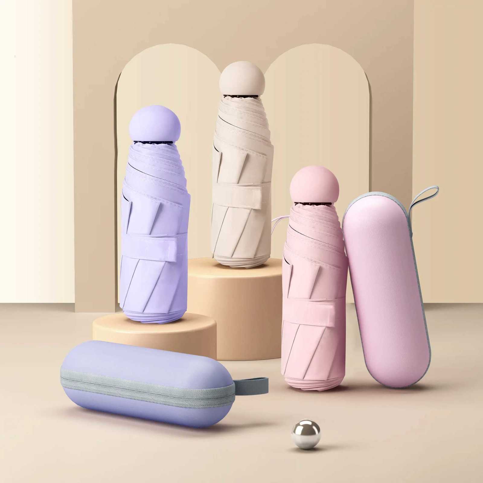 Mini Capsule Umbrella Sunny Rainy Umbrella Rainproof Anti-UV Sunshade Umbrella Pocket Sunscreen Light Umbrella Portable ParaguasM251122