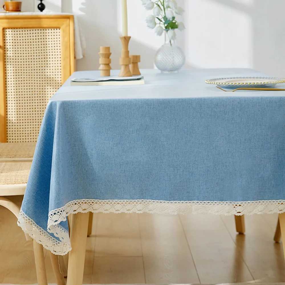 Home dining room waterproof oil-proof no-wash solid-color tablecloths rectangular dining table and coffee table tablecloths C251122