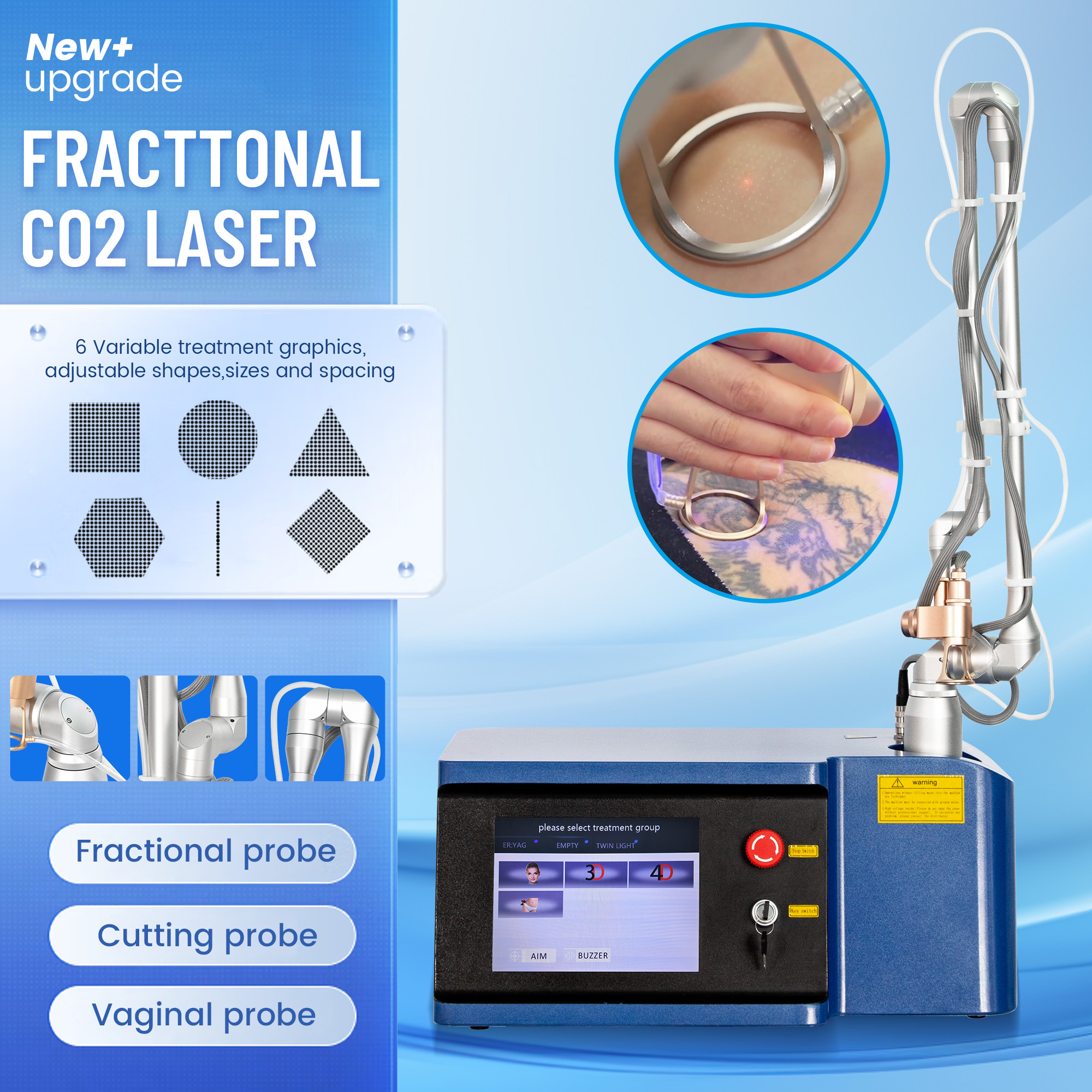 CO2 Fractional Laser Machine For Beauty Salon Use Skin Rejuvenation Wrinkle Scar Removal and Vaginal Tightening Professional Equipment