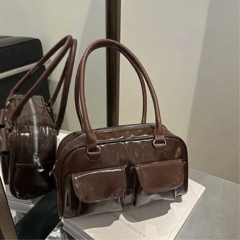 Retro Personality Commuter Double Ket Handbag Fashionable Underarm Single Shoulder Bag Small Design Autumn New Style bolsasT251122