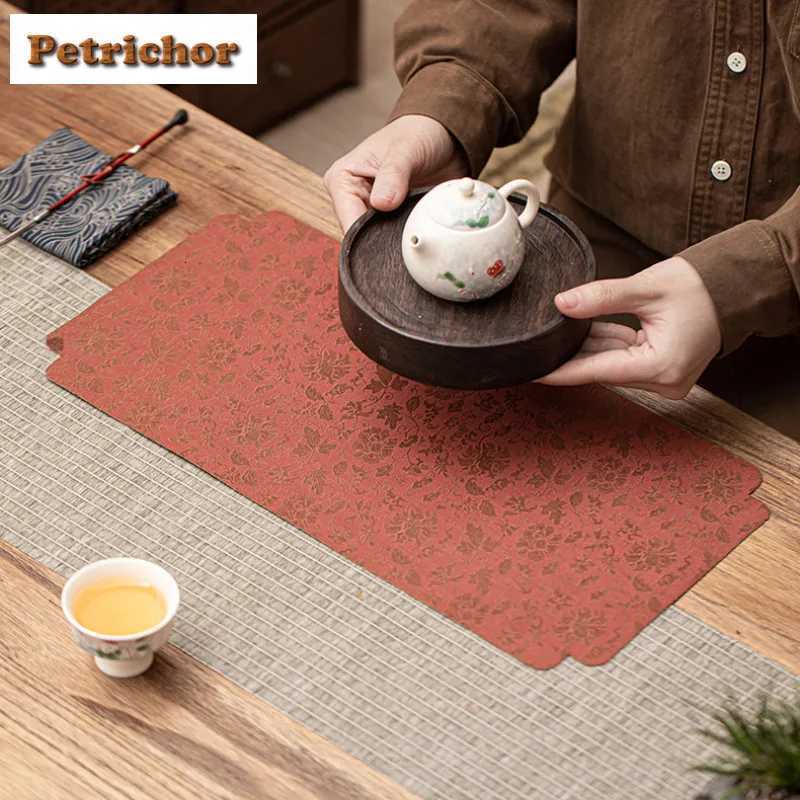 Double Sided Entwined Lotus Tea Table Mats Luxury Drink Coaster Household Dinner Table Cloth Mat Tea Ceremony Supplies Craft C251122