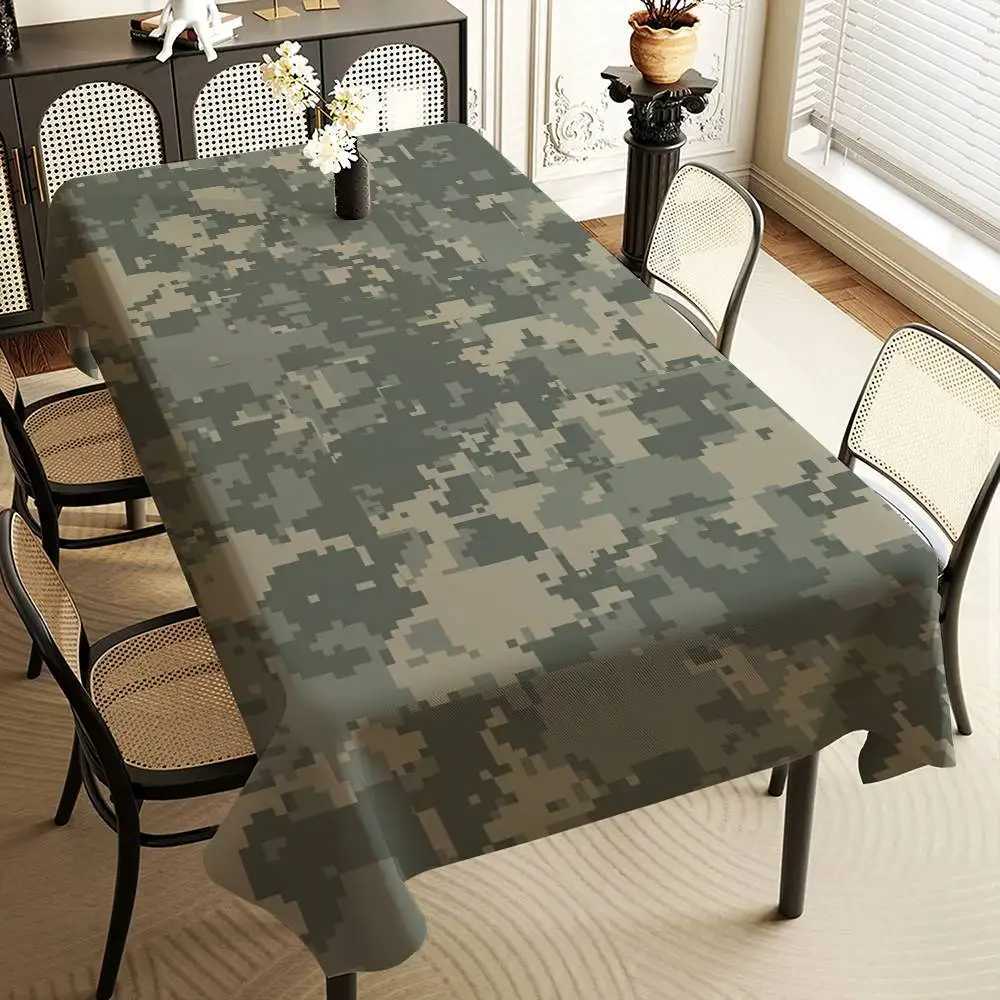Color Camouflage Tablecloth Waterproof Stain Resistant Party Decoration Restaurant Cafe Dining Table Tablecloths 90X140cm C251122