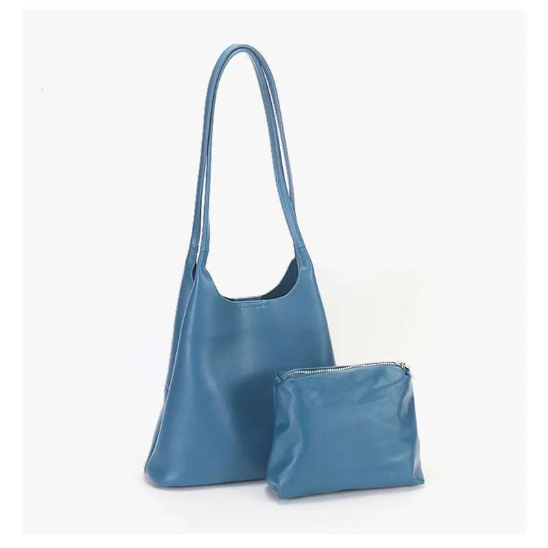 New Women S Commuter Shoulder Composite Bag Fashion Retro Solid Color Handbags Leather Cowhide Underarm Bag