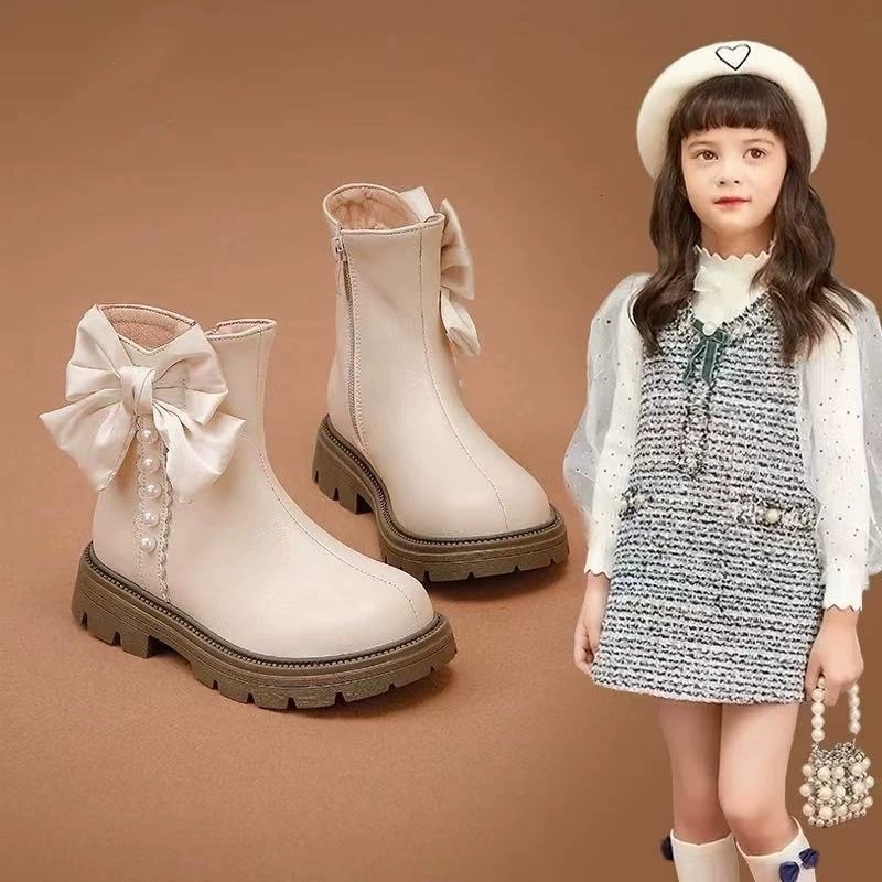 New designer shoes Children s Boots New Autumn Winter Little Girl Baby Princess Style Short Boots Versatile Trendy Girls Martin Boots