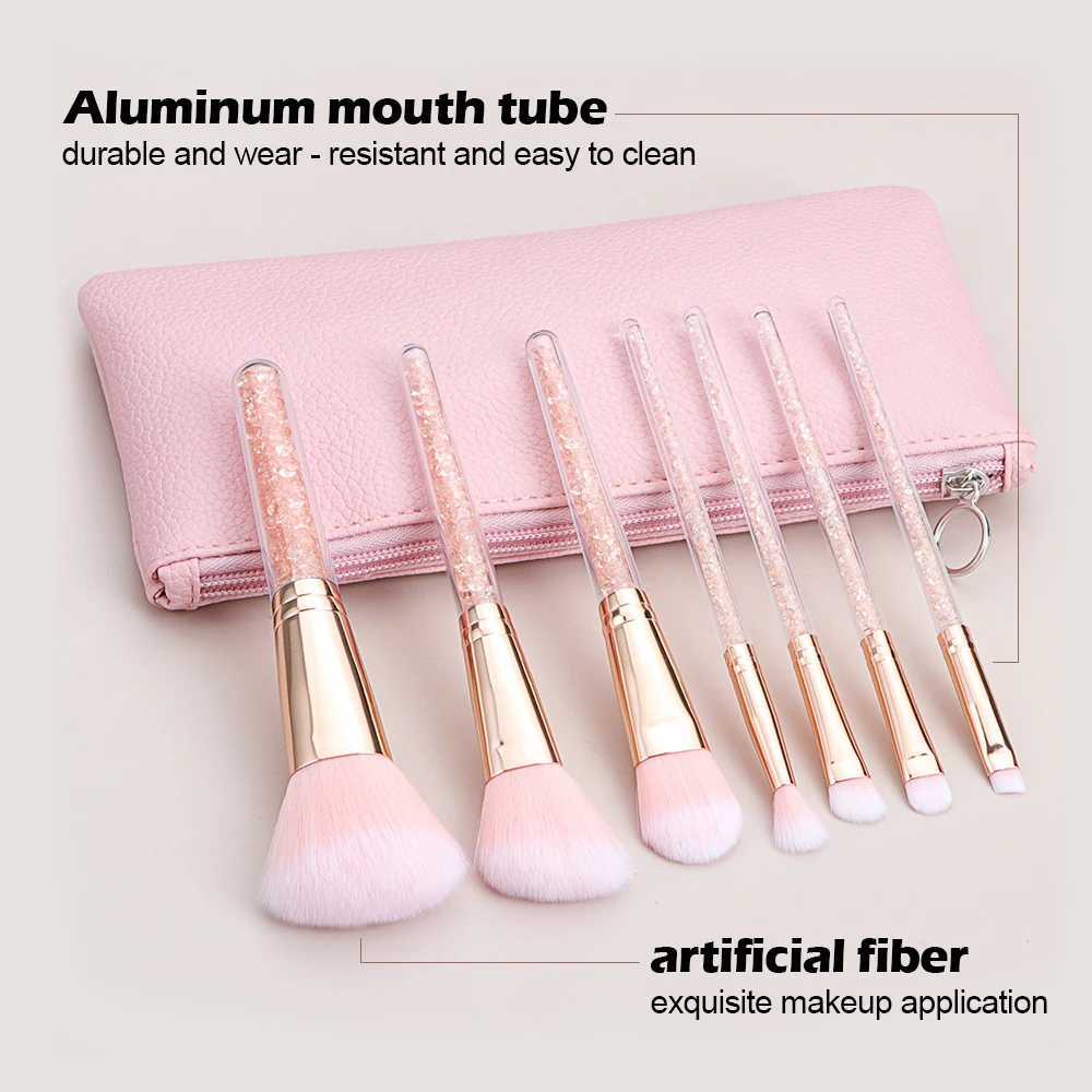 7pcs Pink Crystal Handle Professional Makeup Brushes Creative Portable Multifunctional Cosmetic Brush For Making Up Supply C251122