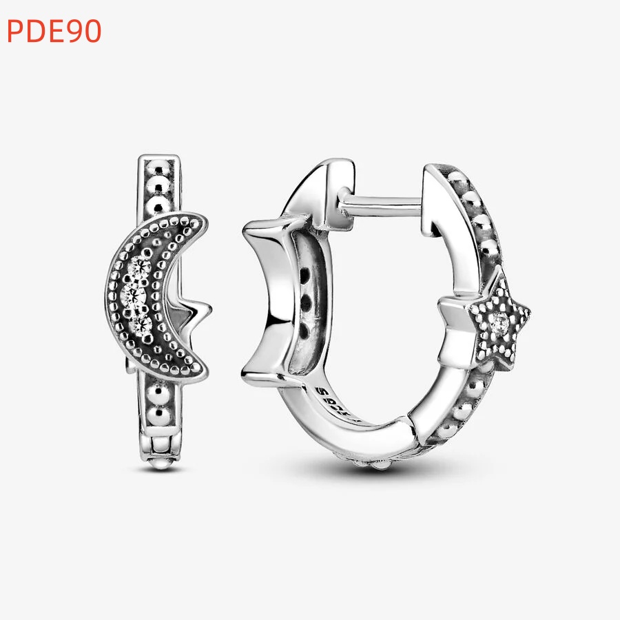 Fashion Women Girls Silver Rose Gold Stainless Steel Zircon White Pearl Candy Letter Heart Moon Tree Hoop Earrings Jewelry