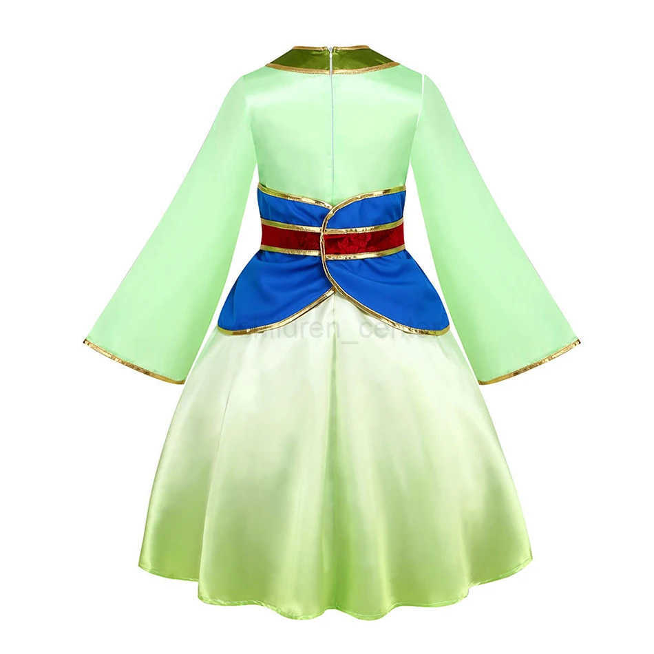 Disney Childrens Hanfu Traditional Costume Girl Mulan Role Playing Princess Dress Childrens Halloween Birthday Party Performance Costume W20250421