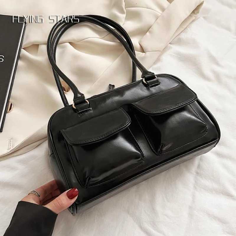 Womens Dual Pocket Shoulder Bag 2025 New Fashionable Handbag Trendy Designer Underarm Bag Womens Luxury Handbag Leather WalletT251122