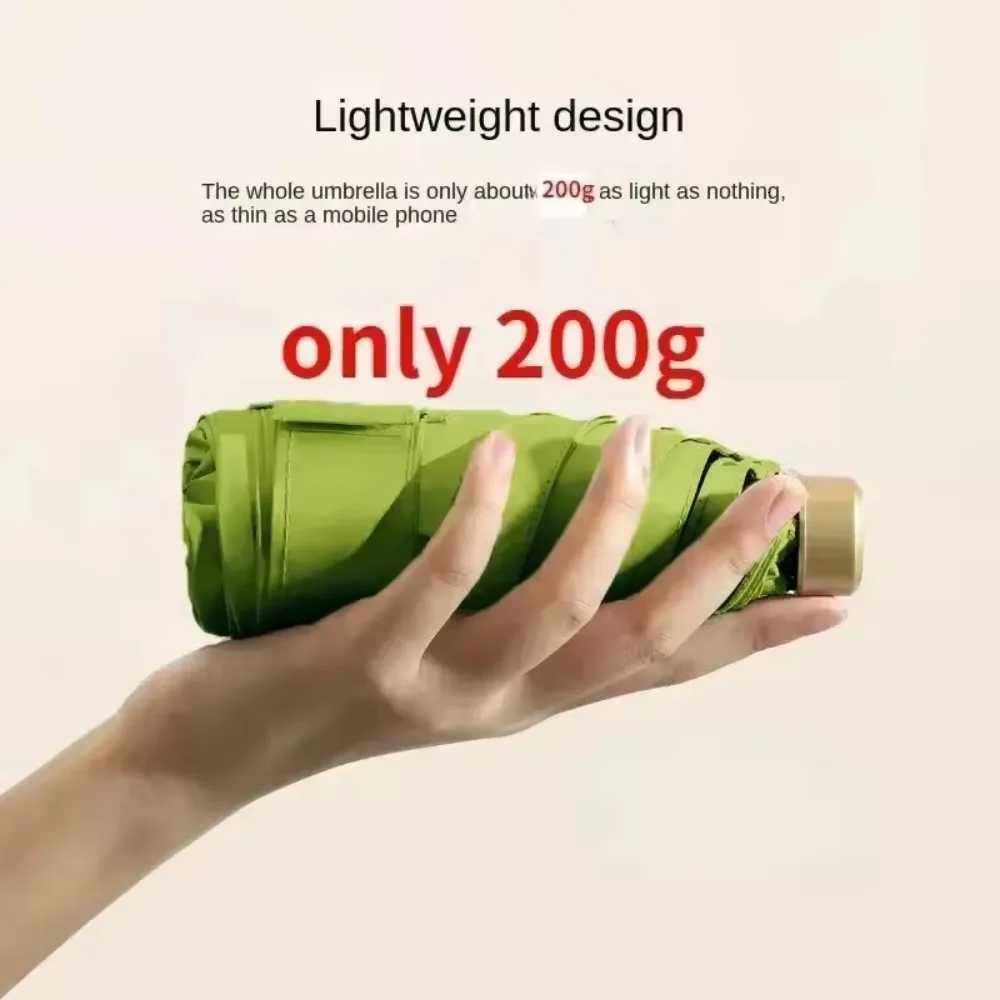 Ultra Light Mini Pocket Umbrella 5 Fold Compact Sun UV Protection Black Rubber Handle Portable Travel Capsule UmbrellaM251122