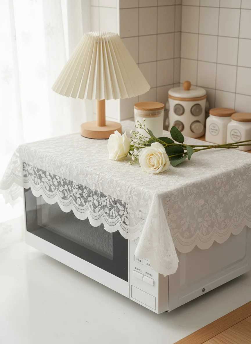 Universal Lace Microwave Oven Printer Dust Cover Home Bedside Table Simple Decorative Cloth Tea Table Cover Home Decor C251122