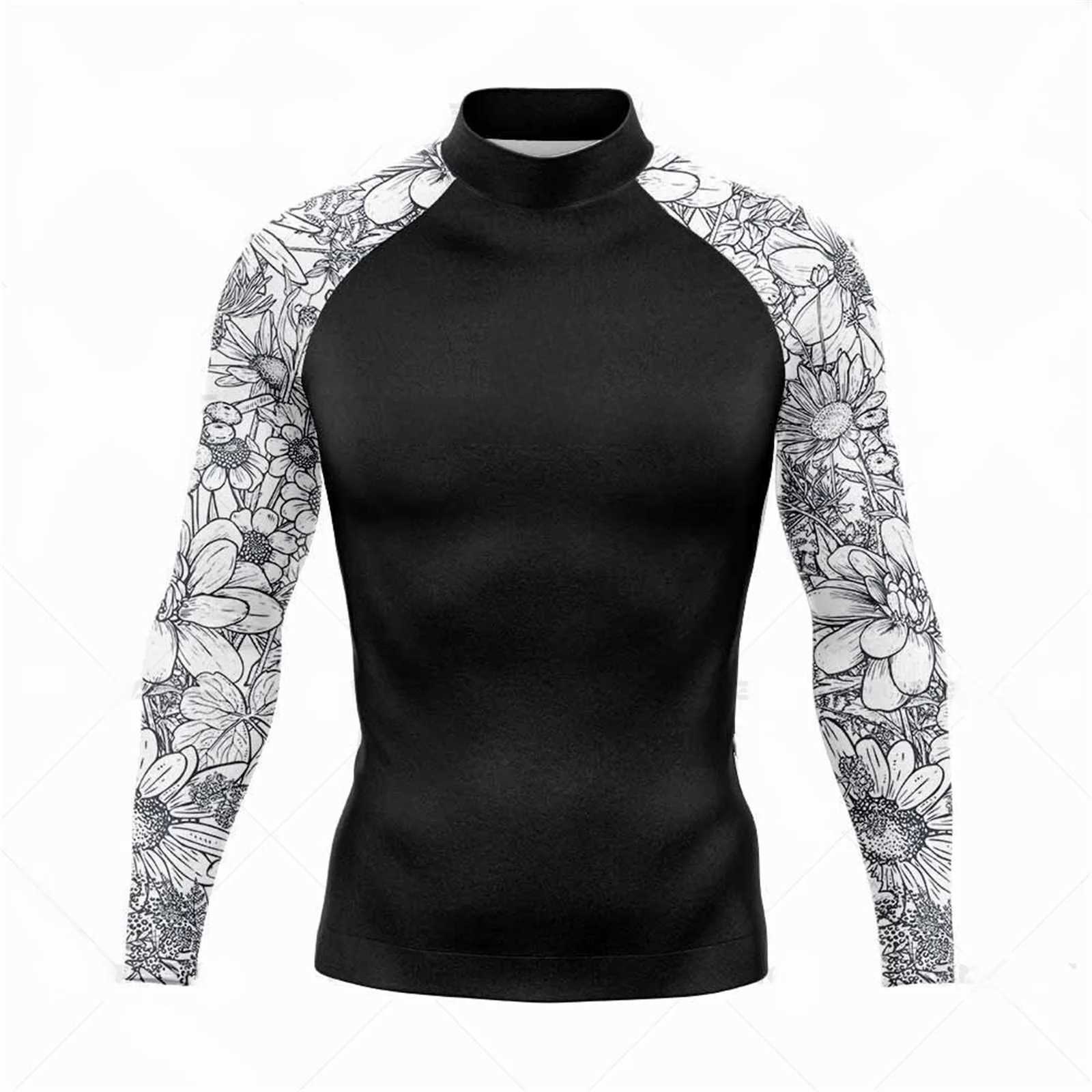 Mens Rush Protective Swimming Shirt Summer UPF 50+UV Sunscreen Quick Drying Beach Fishing Water Shirt Mens W250422