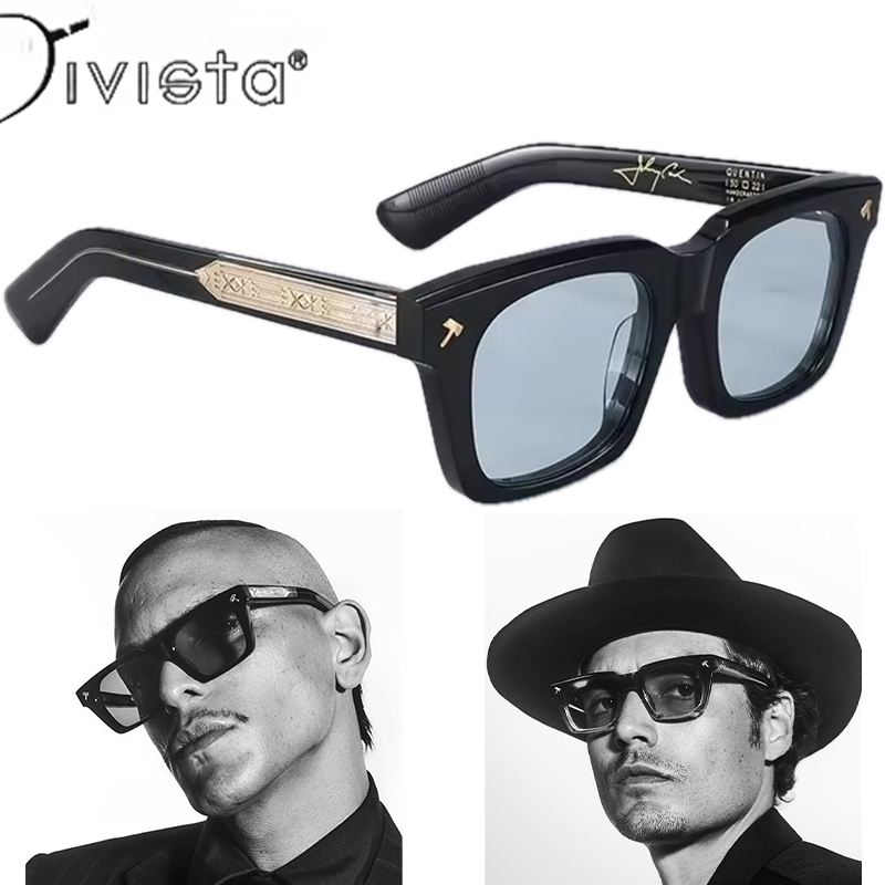 High-Quality QUENTIN JJMM Square Classic Retro Sunglasses for Men and Women, a Japanese handmade designer brand Fashion Acetate Men Driving Handmade I