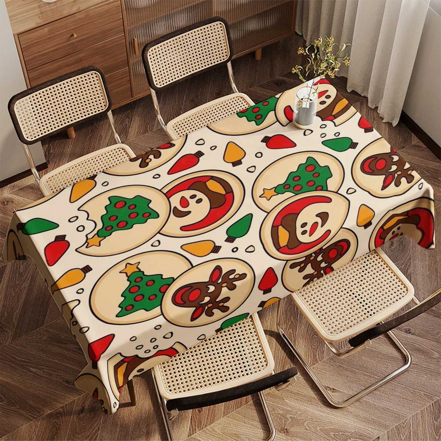 Cute Holiday Pattern Tablecloth Restaurant Kitchen Tablecloth Living Room Home Decoration Rectangular Party Decoration C251122