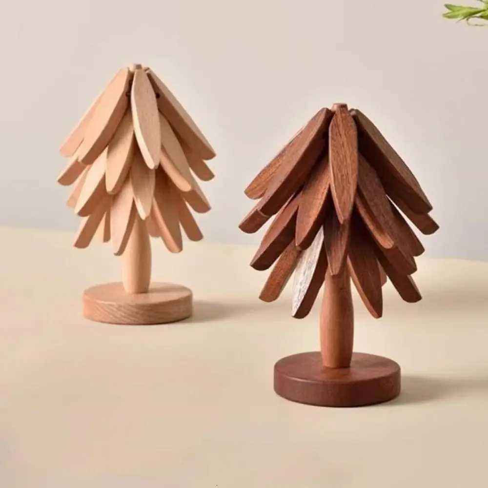 3/4PCS Anti Scald Heat Tree Design Coaster Wood Placemats Resistant Coaster Stand Tree Design Coaster Tree Shape C251122