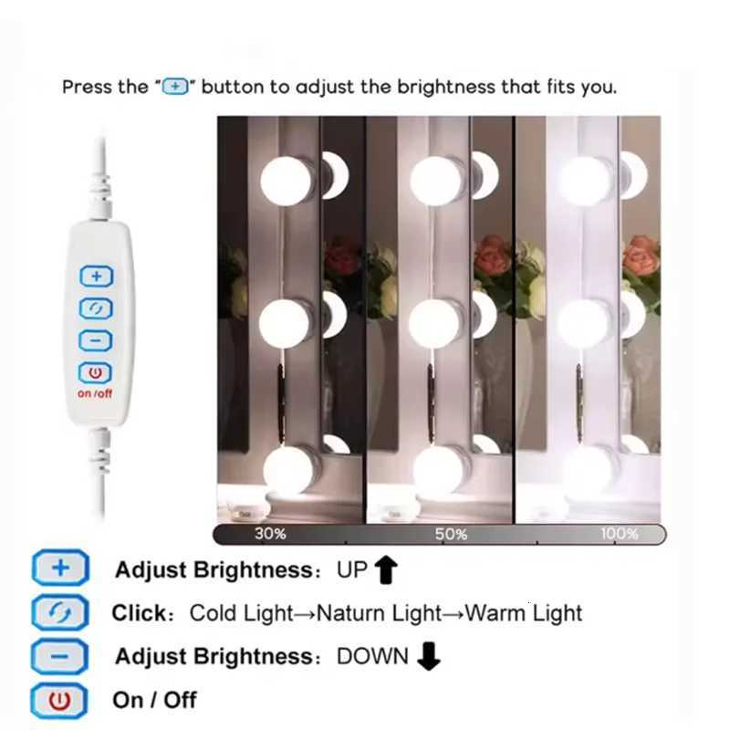 LED Detachable Bulbs Professional Makeup Mirror Lamp USB Power Cosmetic Mirror Light Hollywood Dressing Table LED Vanity Lights M251122