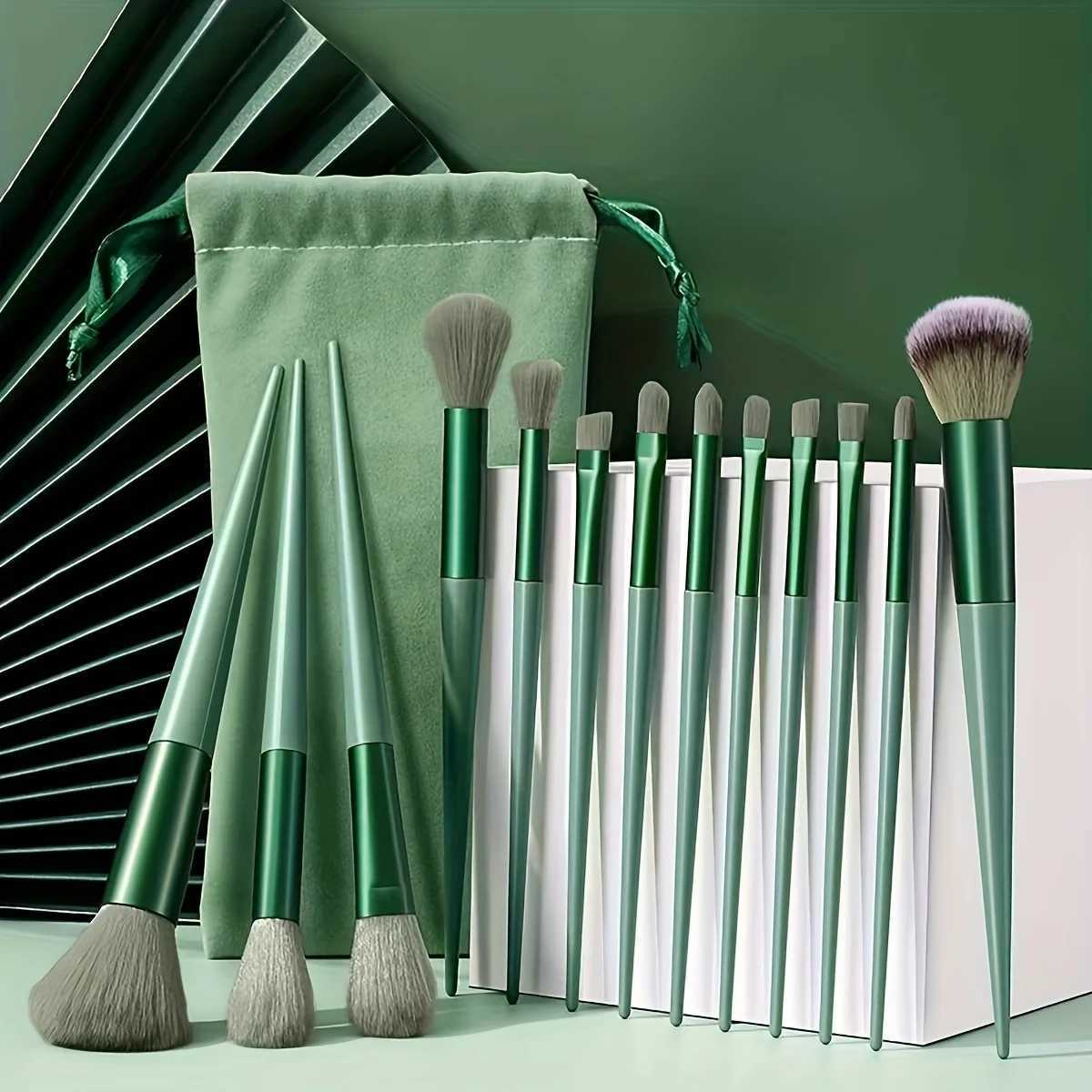 13-Piece Soft Synthetic Makeup Brush Set Includes Blush Foundation Eyeshadow Lip Brushes Ergonomic Handle Durable Abs Plastic C251122