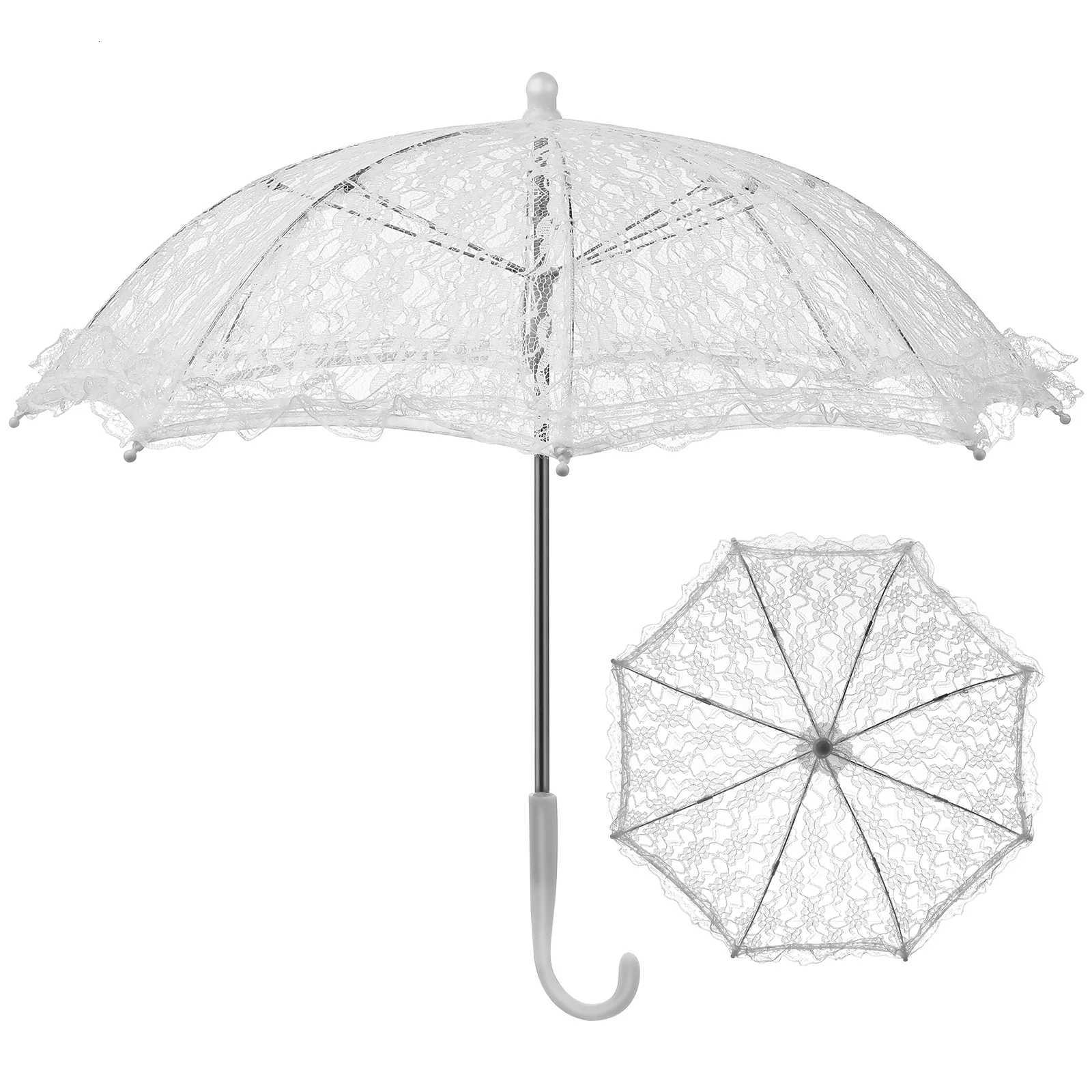 1pc Vintage Lace Umbrella Stage Performance Props Wedding Bridal Umbrella Wedding Decoration Photo Props Lace Umbrella 50cmM251122