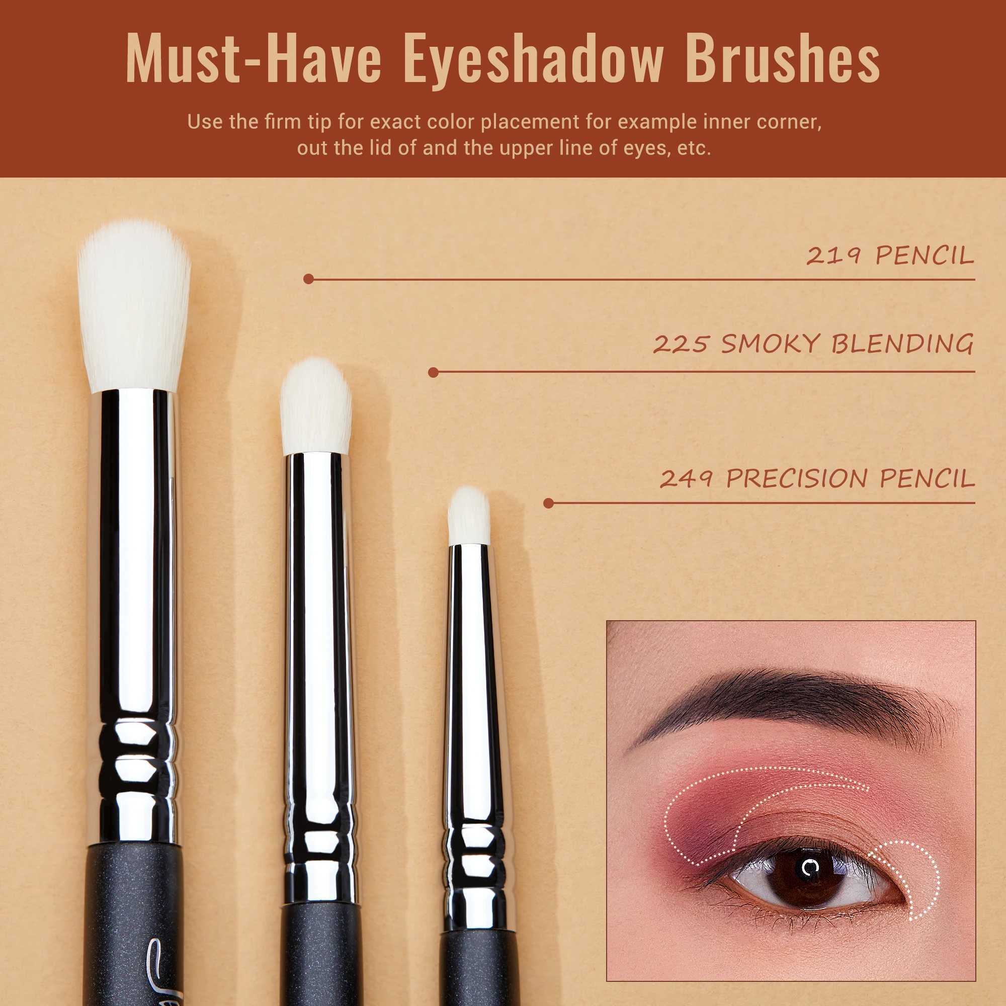 Jessup Eyes Brushes set Eyeshadow Makeup Brush Premium Synthetic Blending Shader Crease T340 C251122