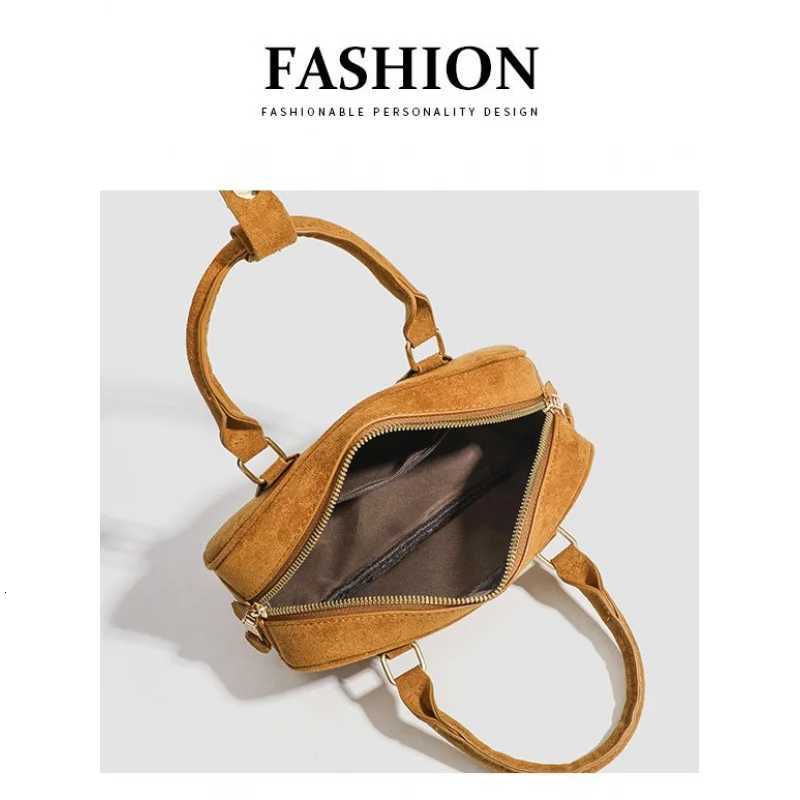 2025New Boston Bag for Women Faux Suede Crossbody Shoulder Bag Bowling Bag Casual Handbag for Women Shopping Trip Autumn andT251122