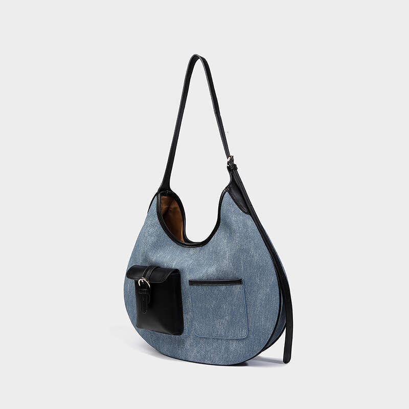 Designer Women's Bags Designer Large Capacity Denim Tote For Women's Commuting Armpit New High-End Lazy Style Single Shoulder Crossbody Bag