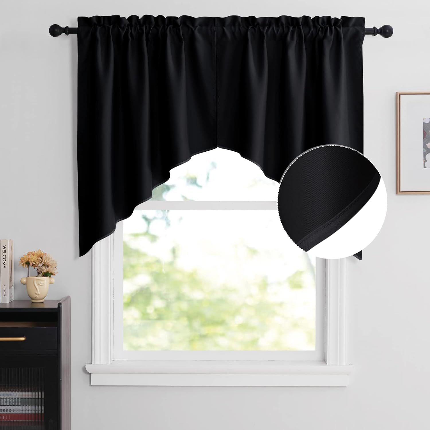 T0412 solid color decorative triangle curtain head American country blackout curtain kitchen coffee short curtain wholesale