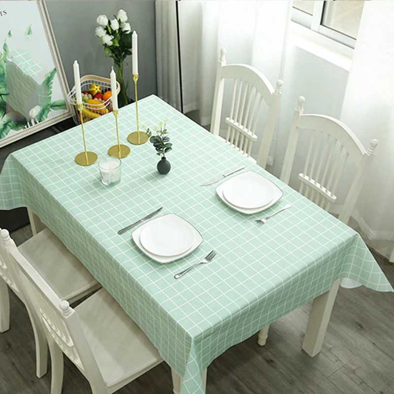 Simple checkered tablecloth waterproof and oil-resistant tablecloth home living room coffee table placemat and tablecloth C251122