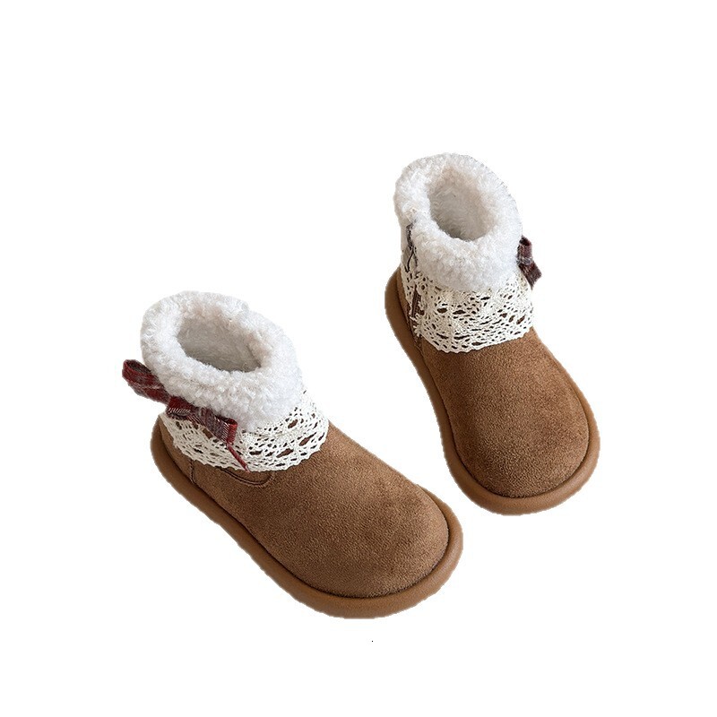 New designer shoes Winter Thick Soled Snow Boots Winter New Girls Fleece Lined Thickened Fur Boots Low Cut Non Slip Warm Cotton Boots