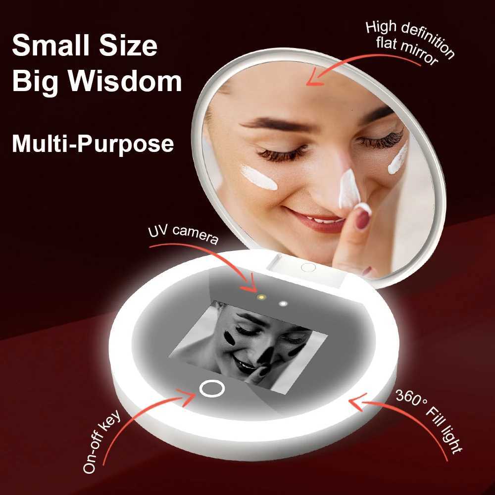 Smart Sunscreen Led Light Portable Makeup Mirror Uv Camera Visual Face Sunscreen Makeup Mirror M251122