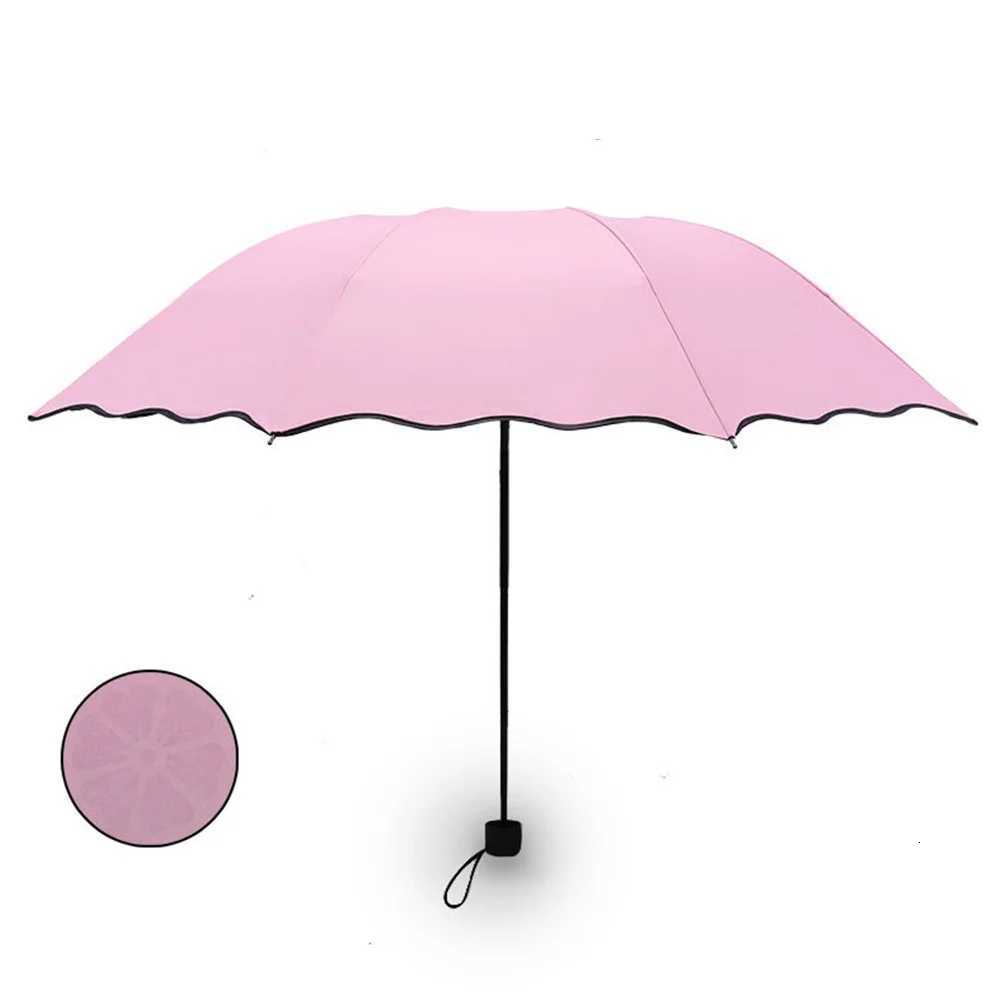 8 Ribs Leaf Brim Umbrella Fashion Foldable Uv Resistant Sunscreen Rain Protection Flower Patterned UmbrellaM251122