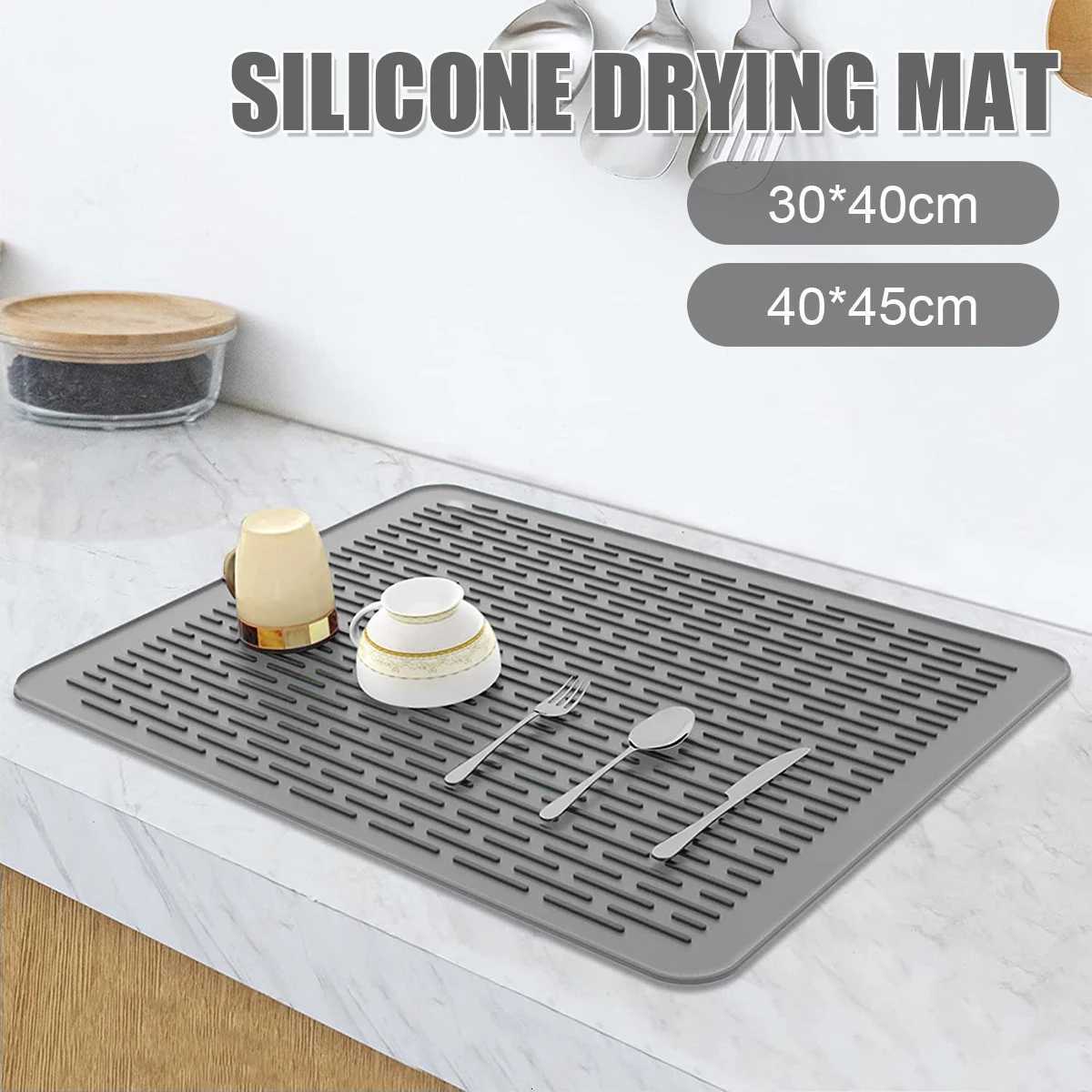 Silicone Drying Mat Square Dish Drying Mat Heat Resistant Draining Tableware Non-Slip Sink Pad for Dishes Kitchen Accessories C251122