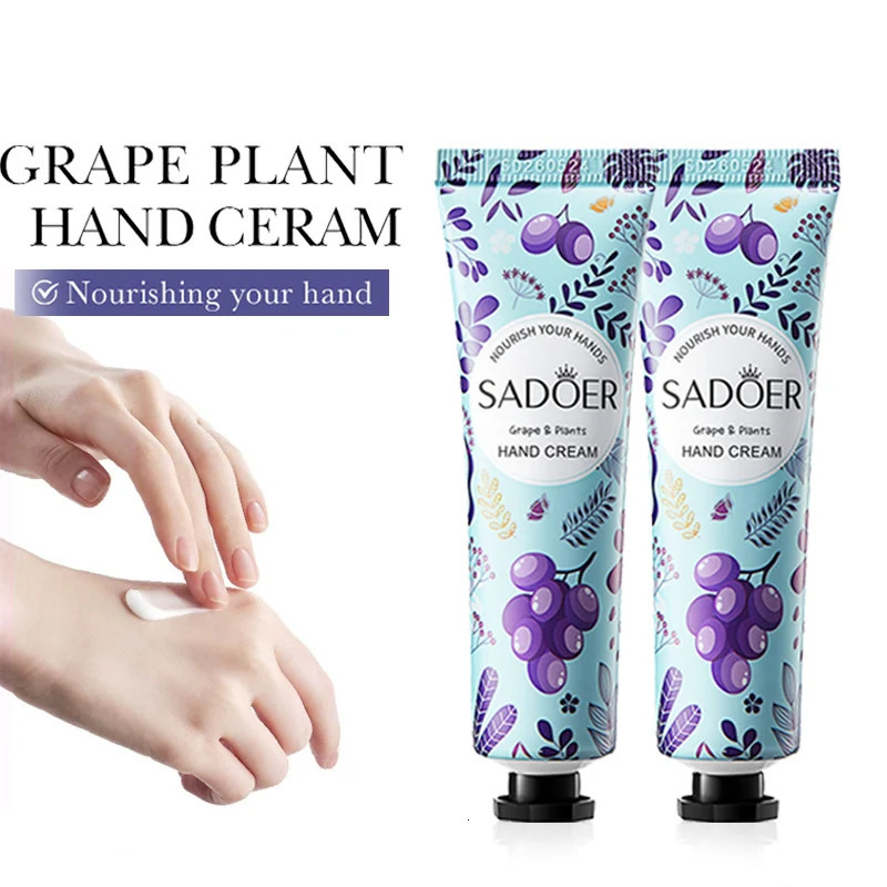 12pcs SADOER Grape Hand Cream AntiDrying Crack Moisturizing Brightening Repairing Creams For Hands Skin Care 251103