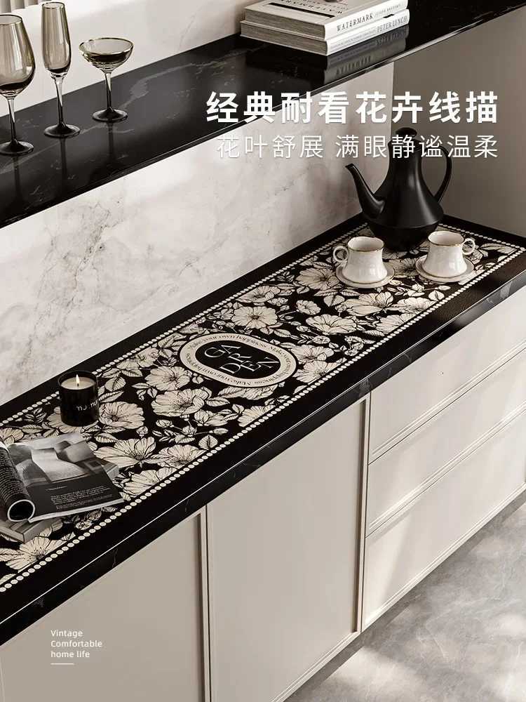 Light Luxury Side Cabinet Table Mat Oil-proof Waterproof Washless TV Cabinet Shoe Cabinet Countertop Protective Mat Cover C251122