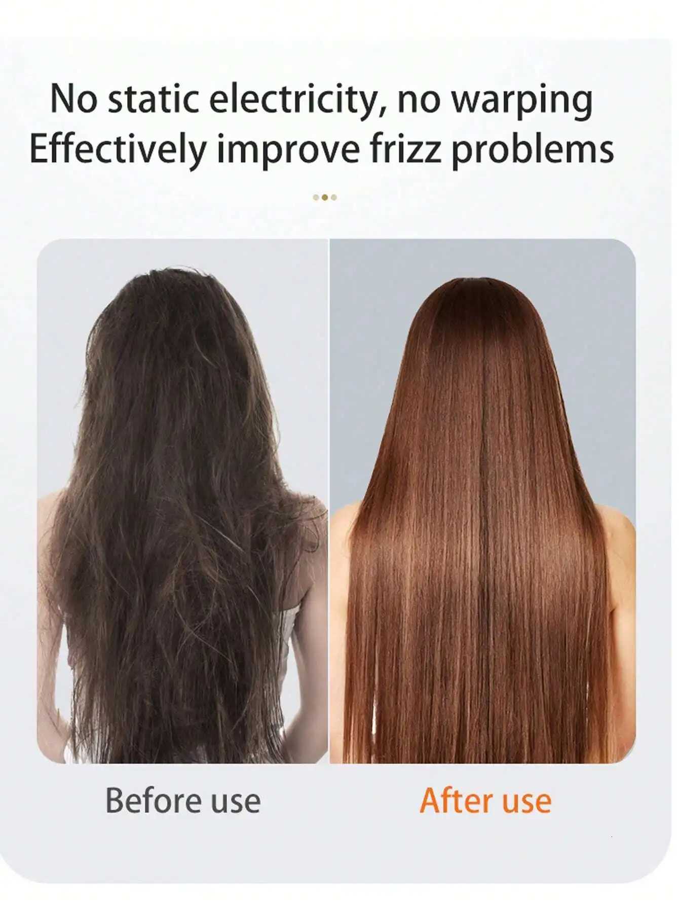 1PC Cordless Hair Straightener Brush USB Charging Mini Ionic Hot Comb Straightener For Women Ceramic Coating Anti-Scald LightwT251122