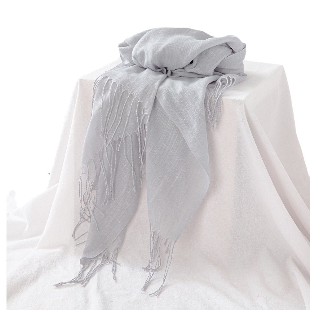 K479 Hot sale foreign trade autumn and winter European and American pure color bamboo cotton long scarf versatile warm neck shawl scarf