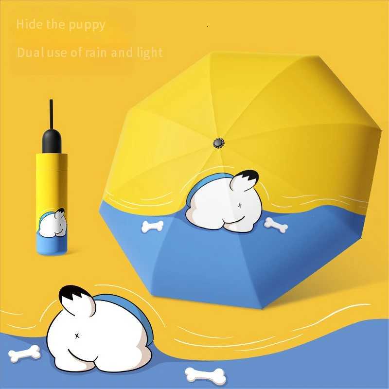 Three-fold eight-bone cute animal cartoon folding umbrella for special lightweight and easy-to-carry umbrelM251122