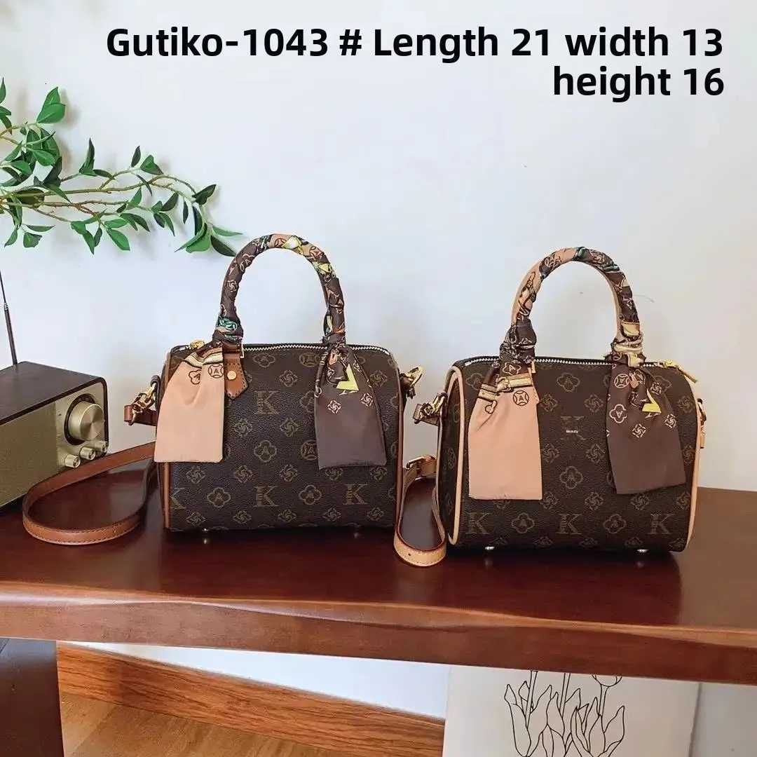 Gutitee Vintage Boston Pillow Handbag Womens Printed Crossbody Bag Soft PVC Polyester Fiber Phone Pocket Carryall Bag K251121