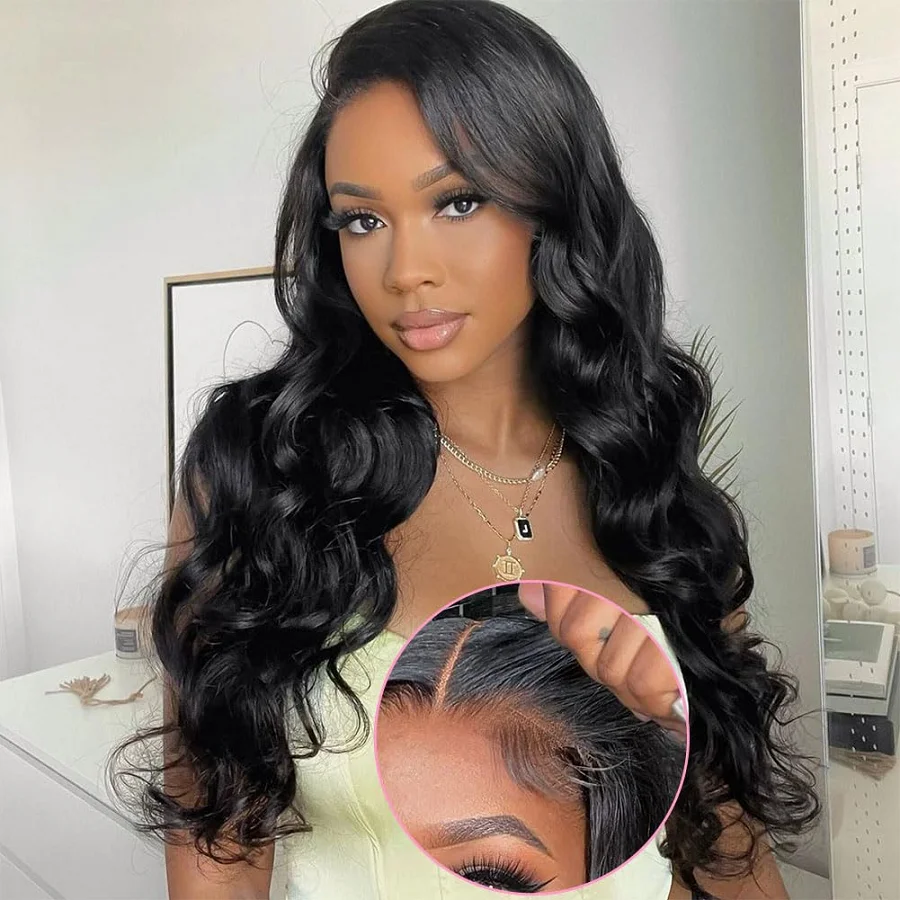 100% Realy 280density for Black Woman 13X4 HD Frontal Wigs Human Glueless Brazilian Hair 30 Inch 13x4 Body Wave Lace Front Pre Plucked Wig