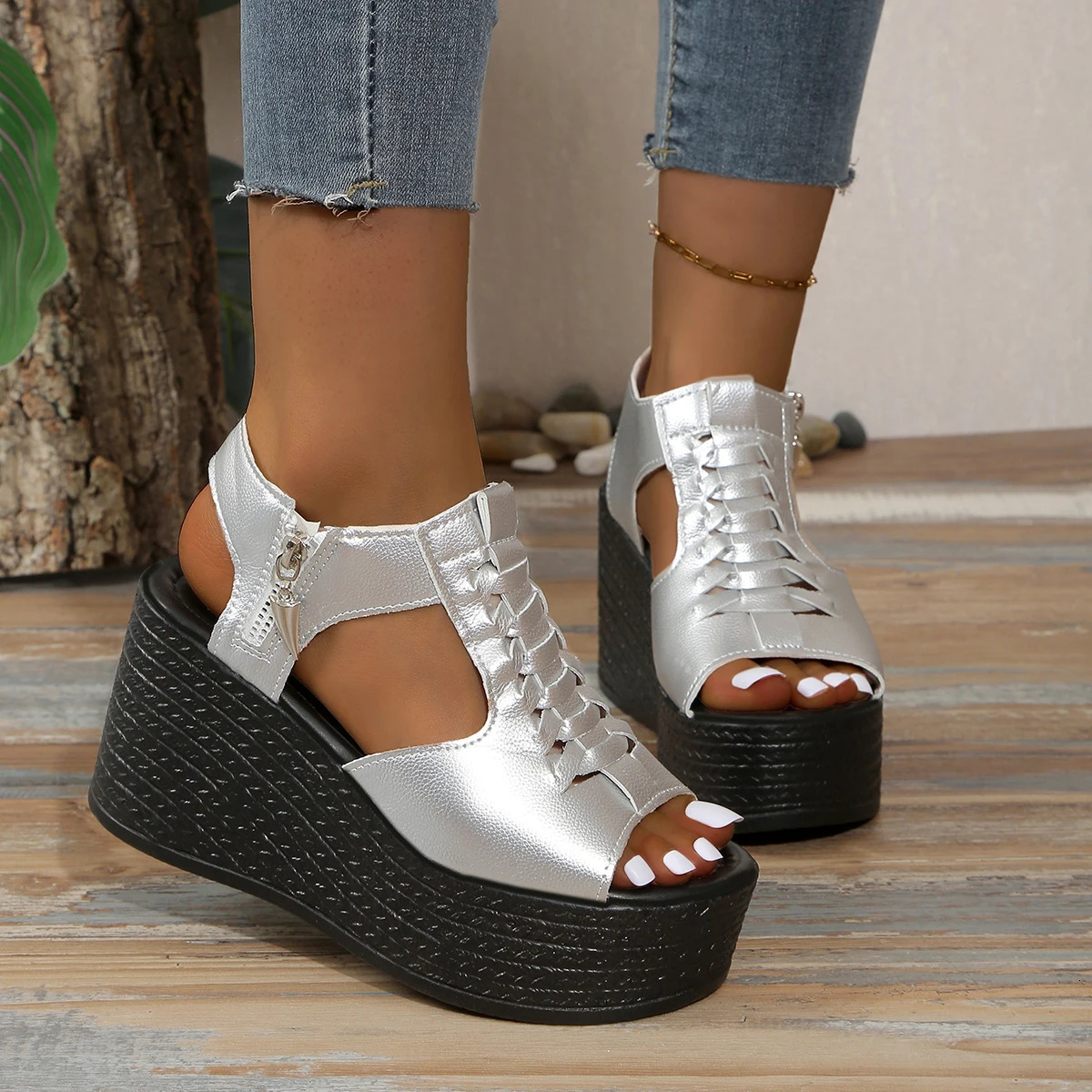 Womens Sandals Summer Wedding Platform Sexy High Heels Peep Toe Open Walk ner 250421BJ - view 6